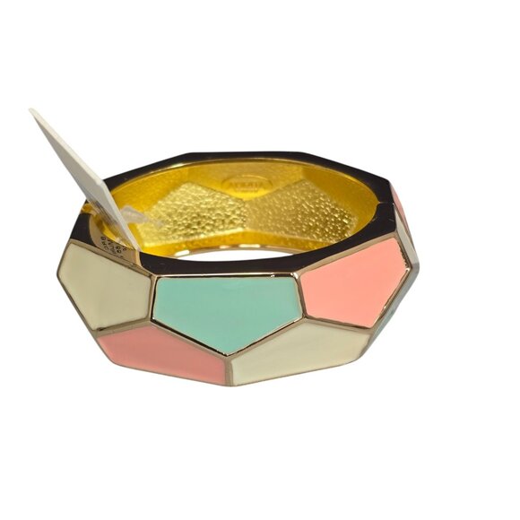 Amrita Singh Women's Gold Plated Color Block Bangle Bracelet NWT - Picture 2 of 3